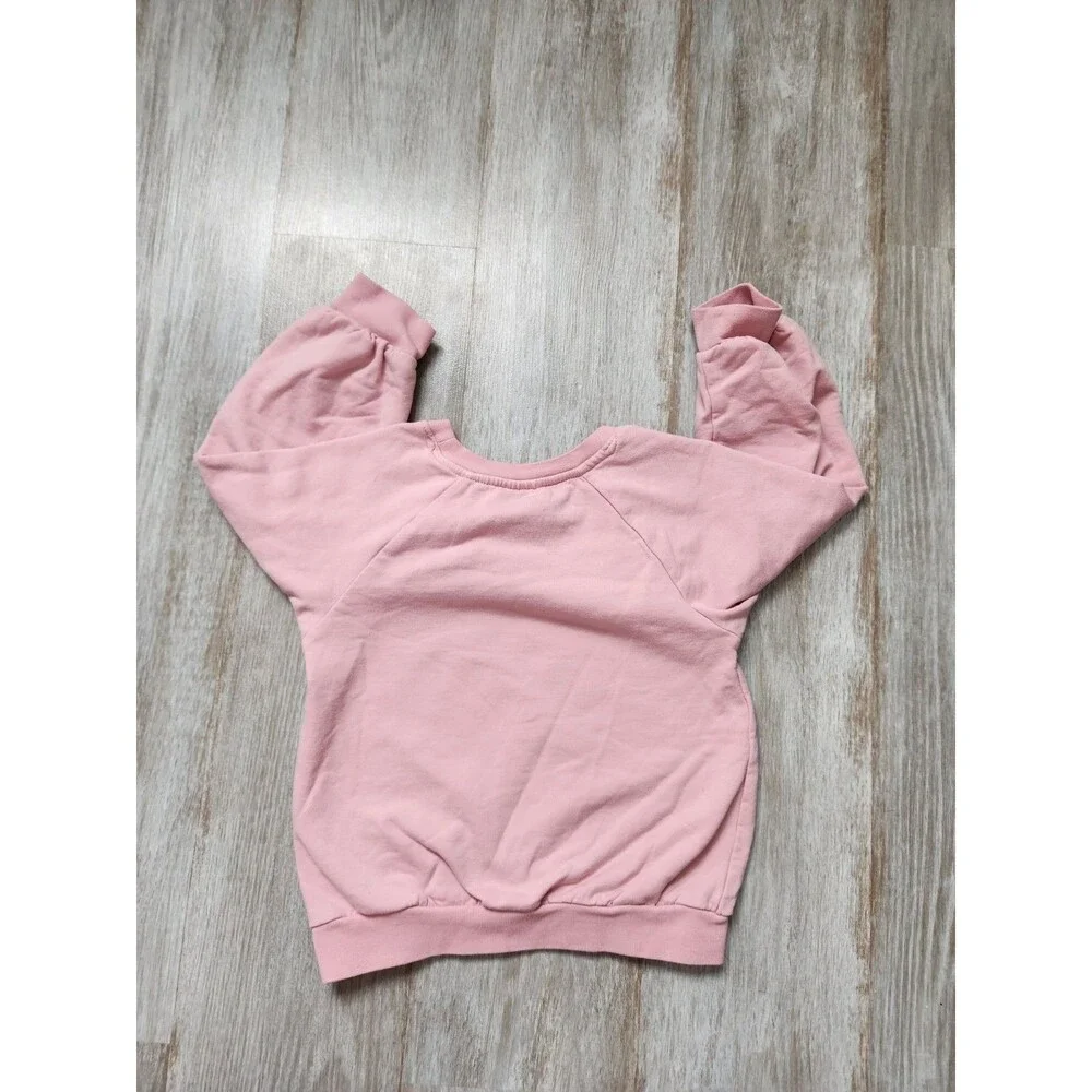 Haute Hippie Kids Pink Ruffle Crewneck Pullover Sweater Long Sleeve Girls 3T GUC
